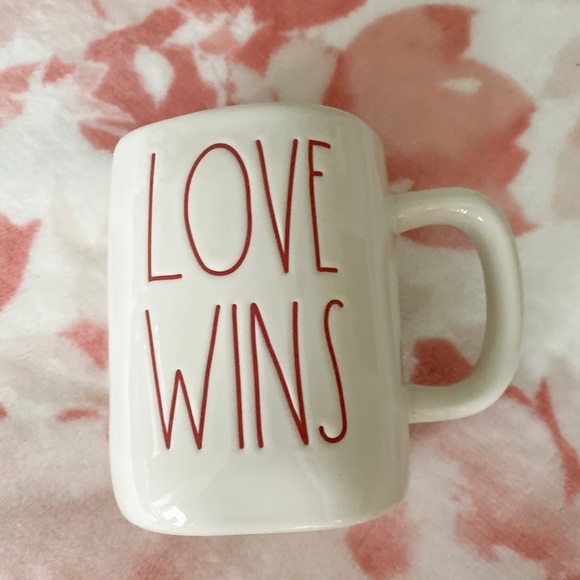 Rae Dunn Love Wins Coffee Mug / Cream & Red Color - Picture 3 of 3